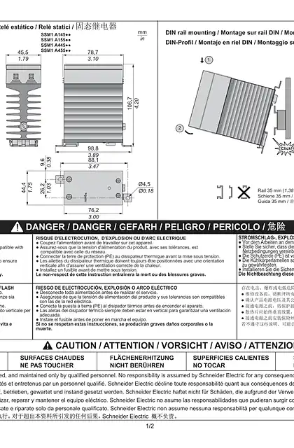 schneider施耐德SSM1●●● Solid state relays_ 说明书